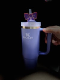 Image 3 of 3D Printed Bow Straw Topper | Straw Charm | Stanley-Style Cup Accessory
