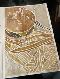 Image 1 of White Line Watercolor Print - Bronco's Cheeseburger and Fries