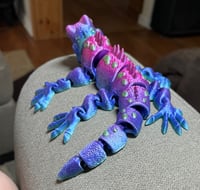 Image 3 of Large 3D Printed Articulated Dragon | flexible Dragon Figure | Fantasy Desk Decor 