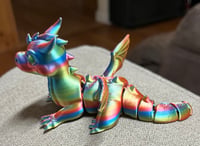 Image 2 of Small 3D Printed Articulated Dragon | Rainbow Flexible Dragon | Cute Fantasy Figure