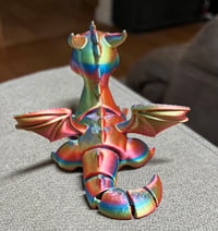 Image 3 of Small 3D Printed Articulated Dragon | Rainbow Flexible Dragon | Cute Fantasy Figure