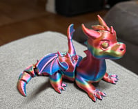 Image 4 of Small 3D Printed Articulated Dragon | Rainbow Flexible Dragon | Cute Fantasy Figure