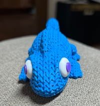 Image 3 of 3D Printed Blue Chameleon Figure | Cute Textured Lizard | Small Reptile