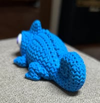 Image 4 of 3D Printed Blue Chameleon Figure | Cute Textured Lizard | Small Reptile