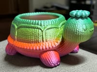 Image 1 of 3D Printed Rainbow Turtle Planter | Cute Turtle Succulent Pot