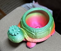 Image 2 of 3D Printed Rainbow Turtle Planter | Cute Turtle Succulent Pot