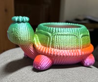 Image 3 of 3D Printed Rainbow Turtle Planter | Cute Turtle Succulent Pot