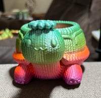 Image 4 of 3D Printed Rainbow Turtle Planter | Cute Turtle Succulent Pot