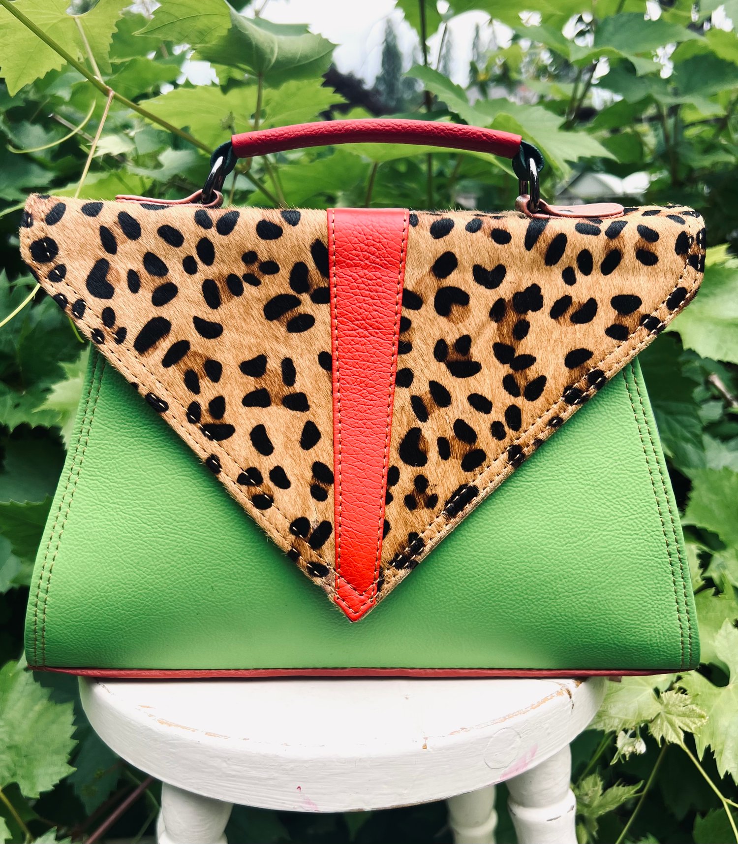 Image of Recycled Leather Triangle #57C