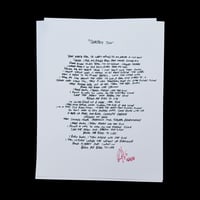 HAND WRITTEN LYRIC SHEET