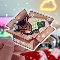 cozymaxxing cat sticker