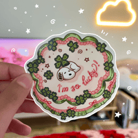 i'm so lucky! beagle cake sticker