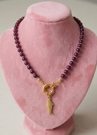Image 1 of Deep red fish charm necklace 
