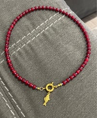 Image 4 of Deep red fish charm necklace 