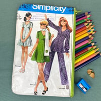 Image 1 of Sewing Pattern Pencil Case, 70’s Women’s Mini Dress and Pants