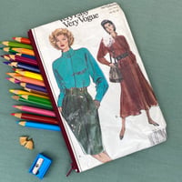 Image 1 of Sewing Pattern Pencil Case, 90’s Women’s Dress with Shoulder-pads 