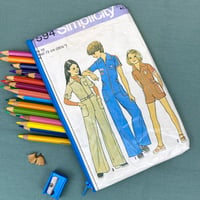 Image 1 of Sewing Pattern Pencil Case, 70’s Girls Jumpsuit