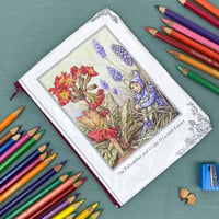 Image 1 of Flower Fairies Book Page Pencil Case, Polyanthus and Grape Hyacinth Fairy, Cicely Mary Barker