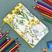 Image 1 of Daisy, Wild Flowers Guide Book Page Pencil Case