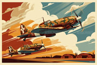 Image 3 of Macchi C.202 Stampa Fine Art in stile vintage 