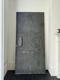 Image 1 of Brutalist Aluminium Door Panel with Weathered Grey Patina