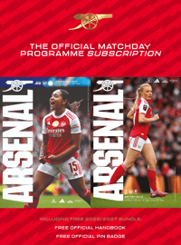 ARSENAL WOMEN SUBSCRIPTION 2026/27 * ALL HOME ISSUES FROM ALL COMPS
