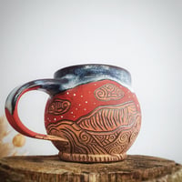 Image 5 of #1 Hwyrnos Goch. Red Nightfall Mug.