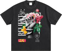 Image 1 of Heavyweight Vintage "Believe" T-shirt - Black 430gsm|12.7oz