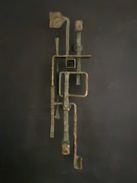 Large Bronze Sculptural Door Handle, European 20th Century