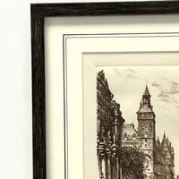 Image 3 of Gravure Eau forte  vue de Paris La Conciergerie début XXe signée Léopold Robin