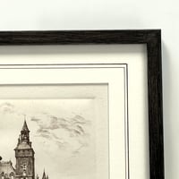 Image 5 of Gravure Eau forte  vue de Paris La Conciergerie début XXe signée Léopold Robin