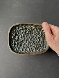 Image 2 of Lateral Bronze Door Handle with Abstract Textured Pattern