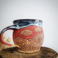 Image 5 of #2 Hwyrnos Goch. Red Nightfall Mug.