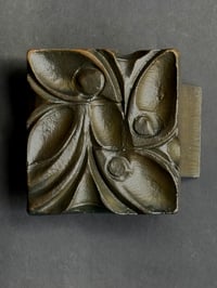 Large Bronze Handle with Raised Botanical Design, European 20th Century