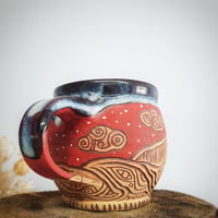 Image 5 of #4 Hwyrnos Goch. Red Nightfall Mug. 