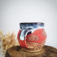 Image 5 of #5 Hwyrnos Goch. Red Nightfall Mug. 