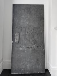 Image 1 of Brutalist Aluminium Door Panel with Weathered Grey Patina