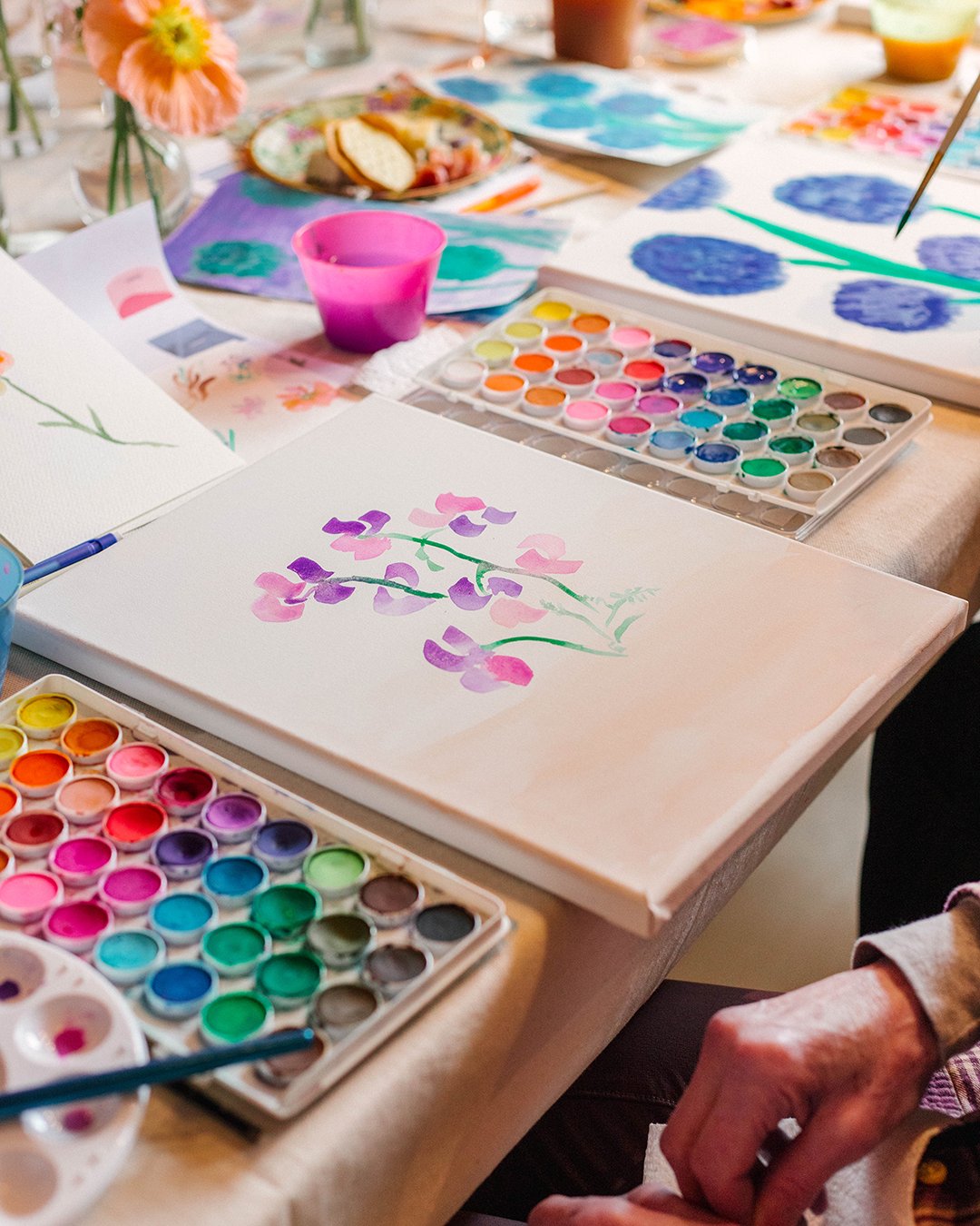 Image of Watercolor Summer Blooms at Bell Farm Shops (York, Maine)