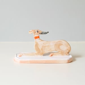 Image of Miniature Whippet Ornament - Fawn with blue nose