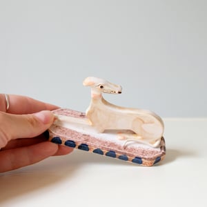 Image of Miniature Whippet Ornament - Light Fawn