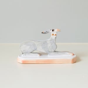 Image of Miniature Whippet Ornament - Blue with spot collar