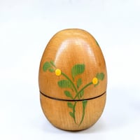 Image 7 of Oeuf de Pâques en bois vintage avec poussin à ressort - art populaire soviétique 1980