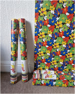 1980s Vintage Crown Wallpaper Rolls - Bright Colourful Floral 80s Blue Green - (Sets of 2 & 3 Rolls) thumbnail 6