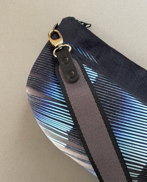 Image of Jay feather, crossbody velvet bag