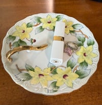 Image 3 of Rossetti Hand Painted Japan Gold Trim Handle Small Saucer Plate