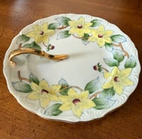 Image 2 of Rossetti Hand Painted Japan Gold Trim Handle Small Saucer Plate
