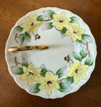Image 1 of Rossetti Hand Painted Japan Gold Trim Handle Small Saucer Plate