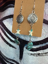 Image 1 of Vertebrae + Turquoise Earrings 