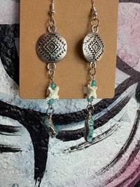 Image 2 of Vertebrae + Turquoise Earrings 