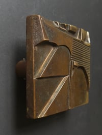 Image 4 of Pair of Heavy Bronze Handles with Abstract Design